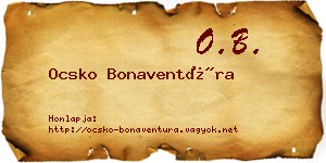 Ocsko Bonaventúra névjegykártya