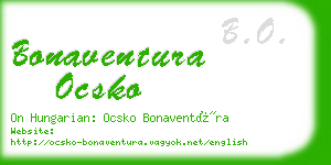 bonaventura ocsko business card